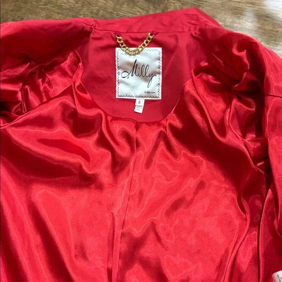 Milly of New York Jacket Women’s size 6 Red Spring jacket lightweight lined. - Picture 10 of 10